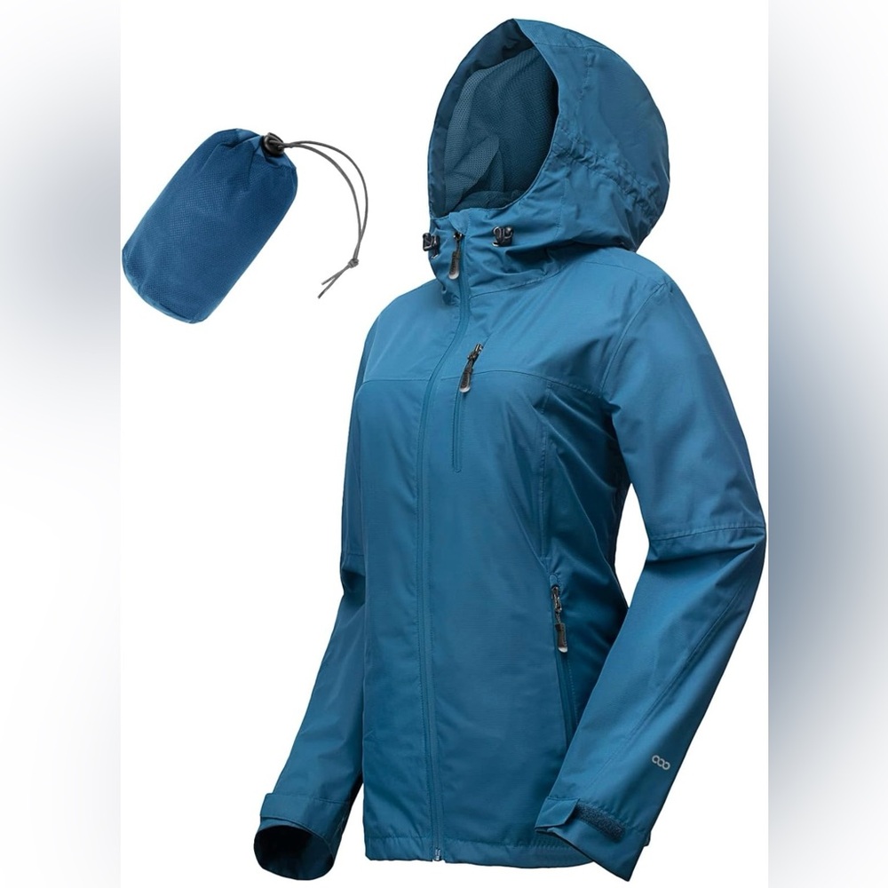 33,000ft Packable Lightweight Hooded Rain Jacket Waterproof Windbreaker